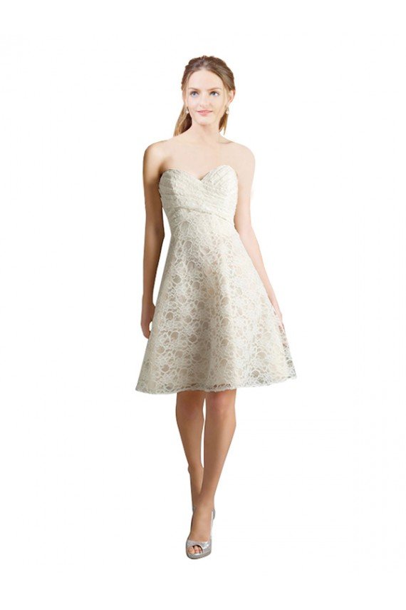 Lace Bridesmaid Dress / Cocktail Dress with Draped Sweetheart Neckline Bristol