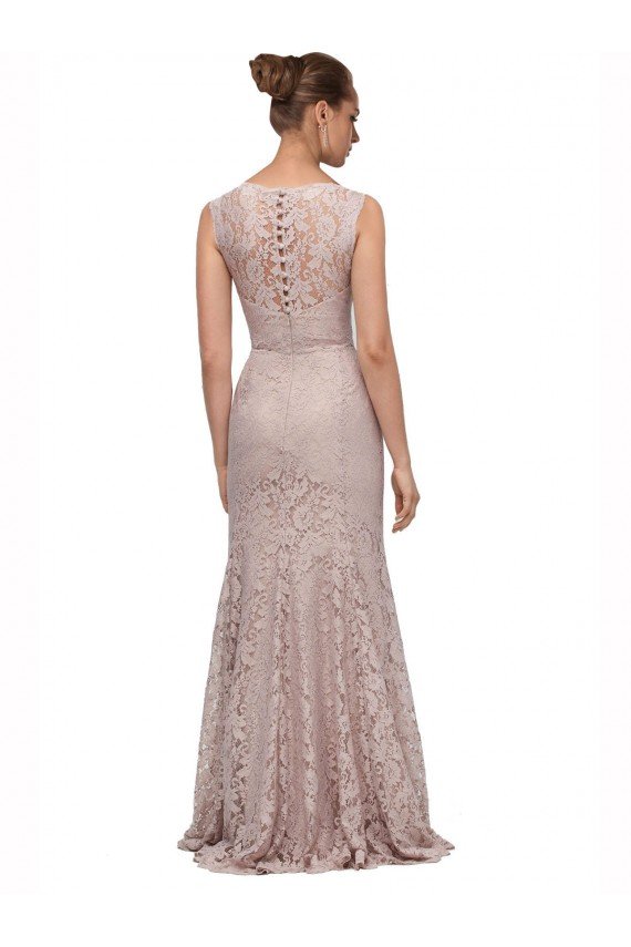 Long Sleeveless All Lace Bridesmaid Dress / Prom Dress with Scoop Neckline Bristol