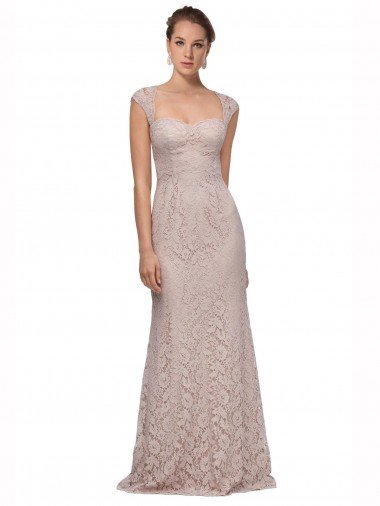 Sweetheart Neckline Cap Sleeves Lace Bridesmaid Dress / Prom Dress with Twist Bristol