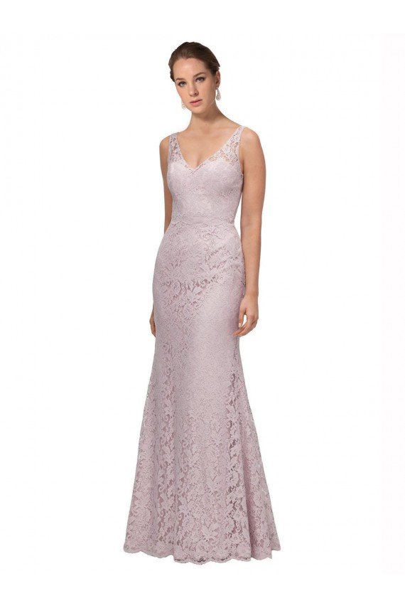 Lace V-Neckline Long Full Length Bridesmaid Dress / Prom Dress Bristol
