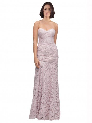 Floor Length Long Mermaid Lace Bridesmaid Dress / Prom Dress with Low Back Bristol