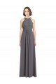Long Chiffon Bridesmaid Dress with Corded Lace Bodice Bristol