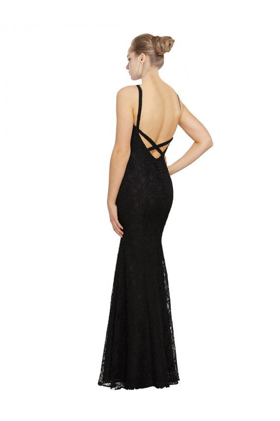 Fitted Lace Bridesmaids Dress with Jewel Neckline and Open Back Bristol