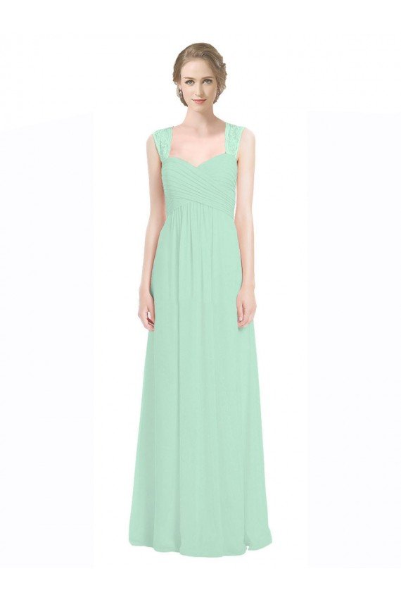 Sweetheart Chiffon Bridesmaid Dress with Lace Straps and Keyhole Back Bristol