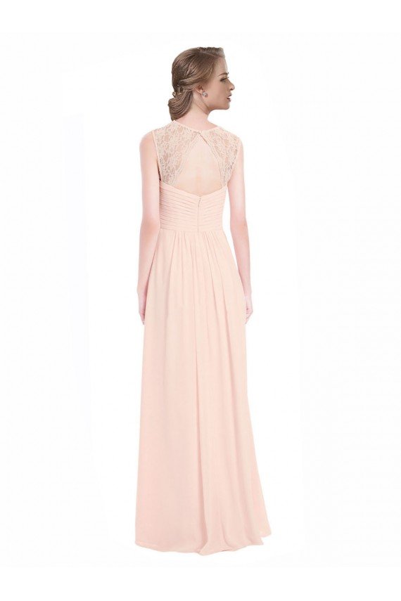 Sweetheart Chiffon Bridesmaid Dress with Lace Straps and Keyhole Back Bristol