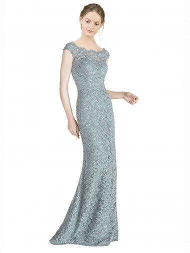 Off the Shoulder Mermaid Lace Bridesmaid Dress / Prom Dress with Cap Sleeves Bristol