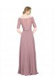 Off the Shoulder Lace Crop Top A-Line Chiffon Bridesmaid Dress / Prom Dress Bristol