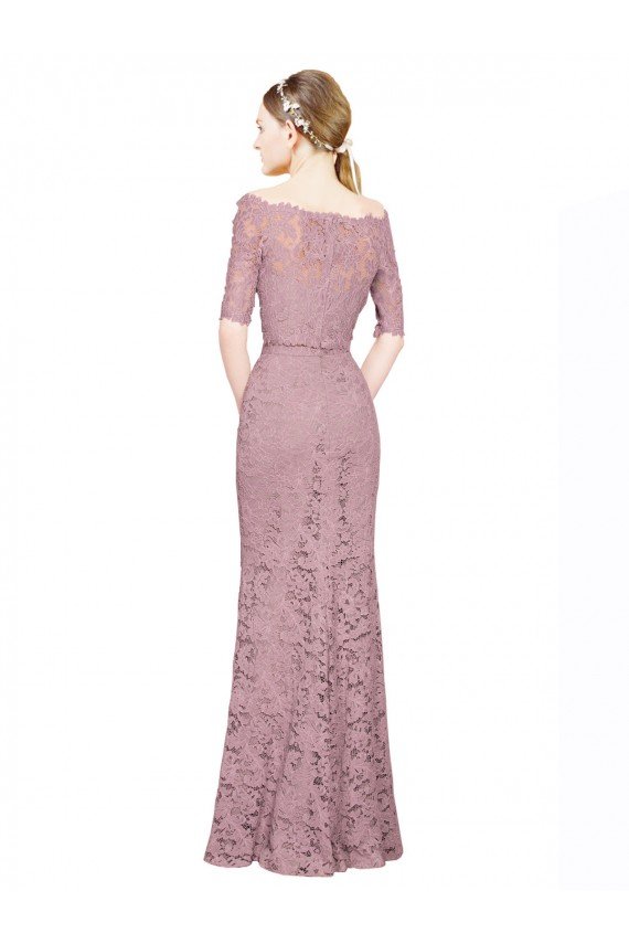 Short Sleeves Crop Top Mermaid Lace Bridesmaid Dress / Prom Dress Bristol