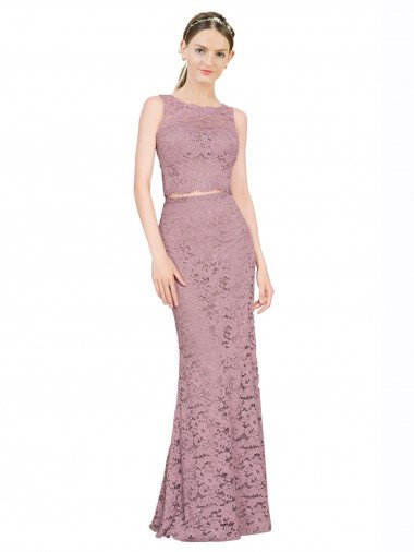 Sleeveless Crop Top High Neck Mermaid Lace Bridesmaid Dress / Prom Dress Bristol