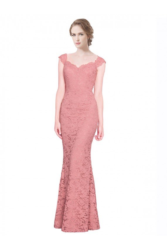 Sweetheart Mermaid Long Lace Bridesmaid Dress / Prom Dress with Wide Straps Bristol