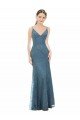 Deep V-Neck All Over Chantilly Lace Bridesmaid Dress with Criss Cross Open Back Bristol