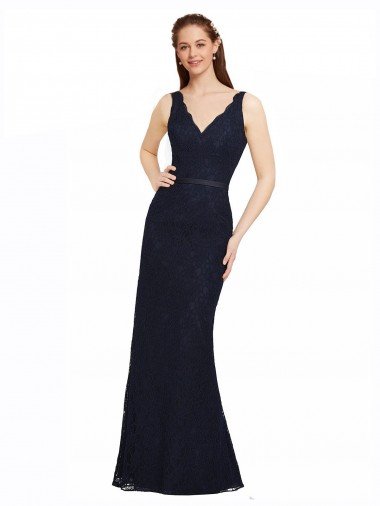 Lace Bridesmaid Dress with Satin Waistband and Open Back Bristol