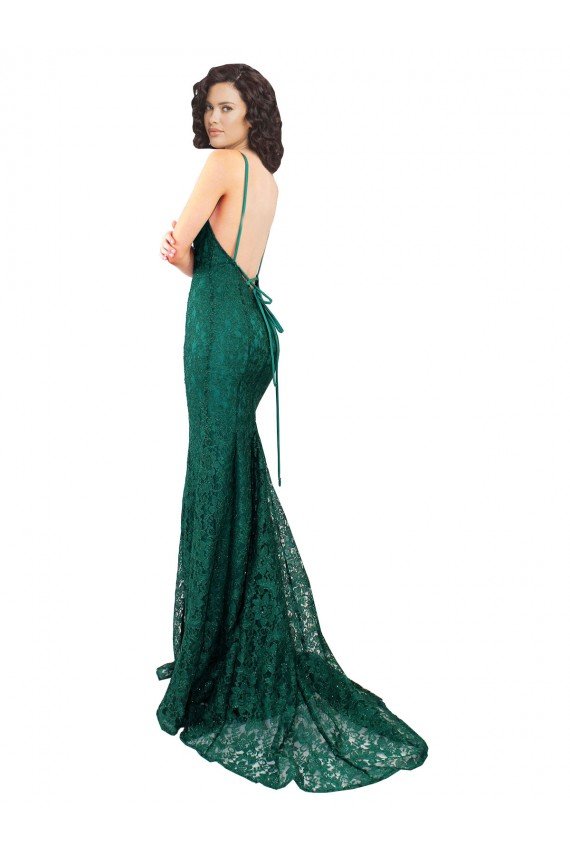 Black Tie Sleek Fishtail Shaped Long Lace Bridesmaid Dress / Prom Dress Bristol