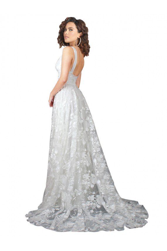 Plunging V-Neckline Wedding Dress with Slit Bristol