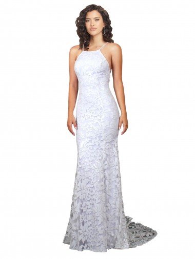 Mermaid Fitted High Neck Low Back Fishtail Wedding Dress Bristol
