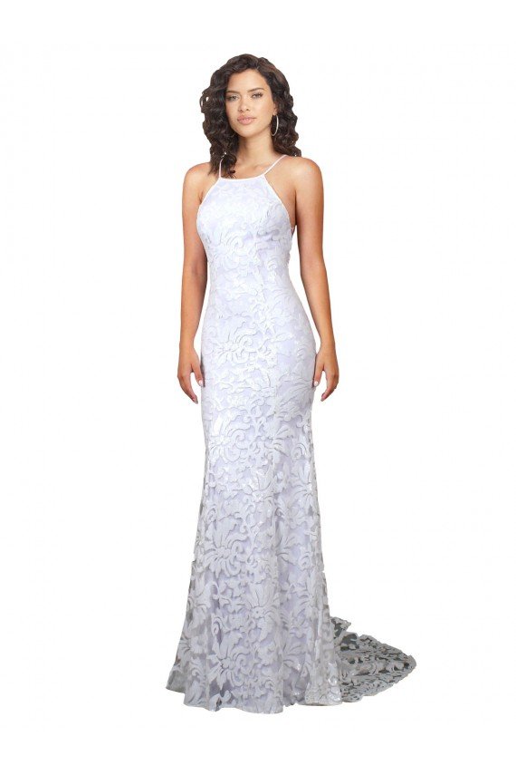 Mermaid Fitted High Neck Low Back Fishtail Wedding Dress Bristol