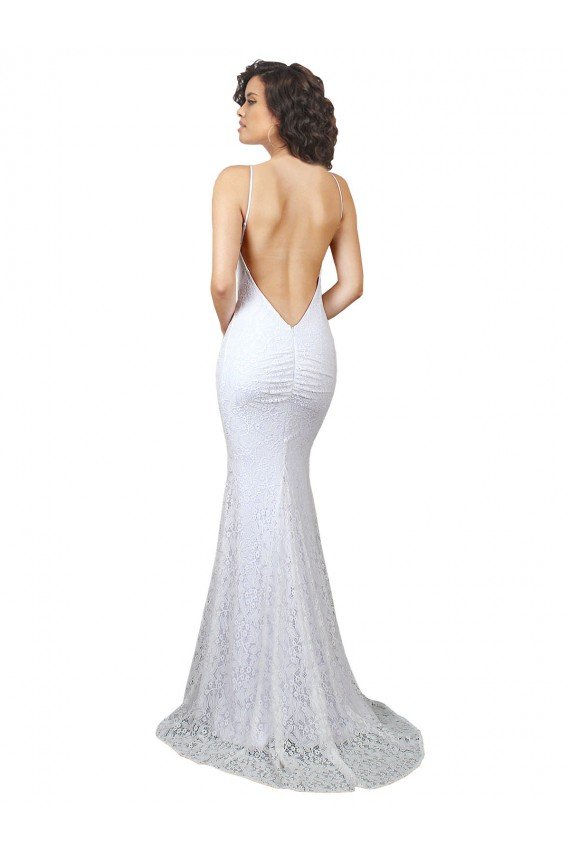 High Neck Backless Lace Wedding Dress with Plunging Low Back Bristol