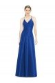 Full Pleated V-Neck Long Satin Bridesmaid Dress with Criss Cross Open Back Bristol