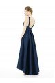 Full Length Sleeveless Long Satin Bridesmaid Dress with High Low Hem Detail Bristol