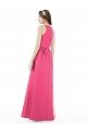 Jewel Neck Keyhole Back Sleek Long Satin Bridesmaid Dress Bristol