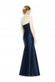Full Length Strapless Satin Bridesmaid Dress with Lace Sweetheart Neckline Bristol