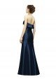 Long Strapless Satin Bridesmaid Dress with Pleated Cuff Neckline Bristol
