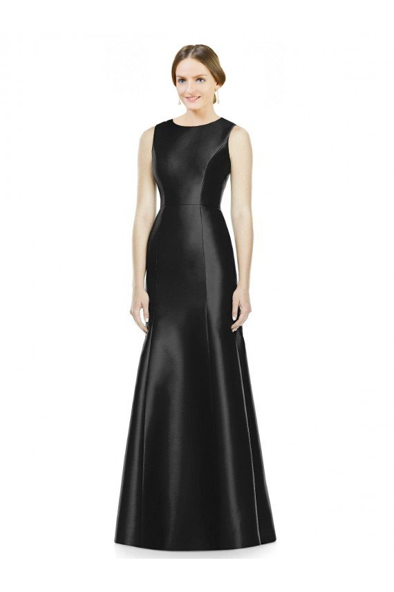 Full Length Mermaid Long Satin Bridesmaid Dress with Keyhole Back Bristol