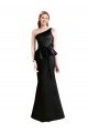 Long One Shoulder Satin Bridesmaid Dress with Bow Ties Bristol