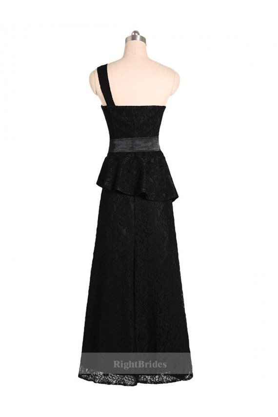 Long One Shoulder Satin Bridesmaid Dress with Bow Ties Bristol