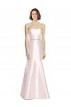 Long Sweetheart Satin Bridesmaid Dress with Slim Beaded Sash Bristol