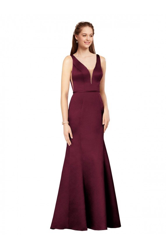 Sexy Formal Satin Bridesmaid Dress / Prom Dress with Side Cutouts Bristol