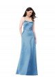 Crossing Strap Back Pleated Bodice Long Formal Satin Bridesmaid Dress / Prom Dress Bristol