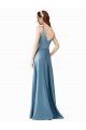 Classic Satin V-Neck A-Line Bridesmaids Dress with Pockets Bristol