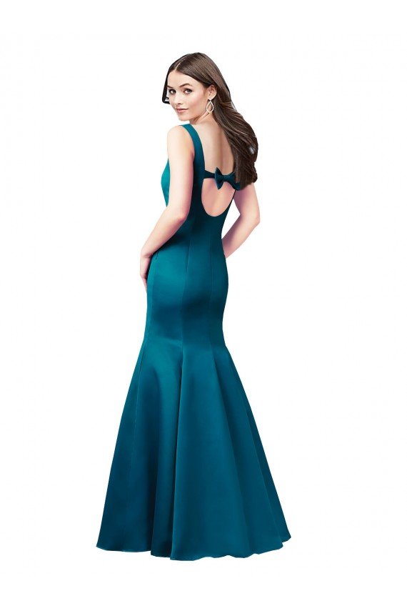 Long Sleek Satin Bridesmaid Dress / Prom Dress with U-Back Bristol