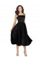 Short Cocktail Length Square Neck Satin Bridesmaid Dress / Prom Dress with Beading Bristol