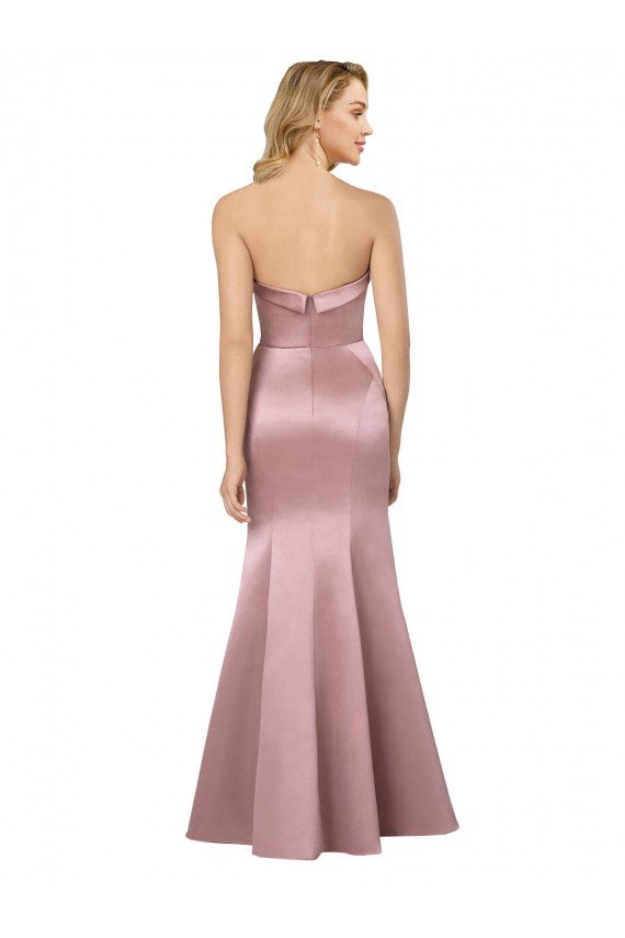 Old Hollywood-Inspired Strapless Formal Satin Bridesmaid Dress / Prom Dress Bristol