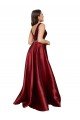 Sleeveless Deep V-Neck A-Line Formal Satin Bridesmaid Dress / Prom Dress with Pockets Bristol