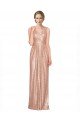 Draped V-Neck Striking Sheath Floor Length Formal Sequin Bridesmaid Dress / Prom Dress Bristol