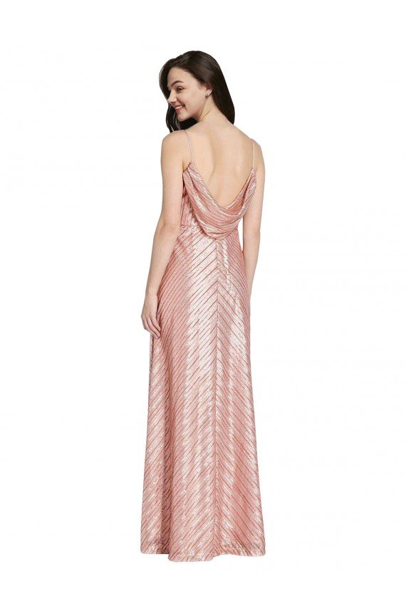 High Neck Low Back Sparkling Formal Sequin Bridesmaid Dress / Prom Dress Bristol