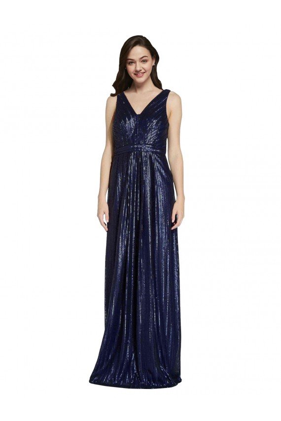 Long V-Neck Sparking Formal Sequin Bridesmaid Dress / Prom Dress with Low V-Back Bristol