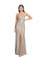 V-Neck Fully Sequin Formal Bridesmaid Dress / Prom Dress with V-Back and Front Slit Bristol