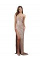 High Slit Scoop Neck Long Formal Sequin Bridesmaid Dress / Prom Dress Bristol