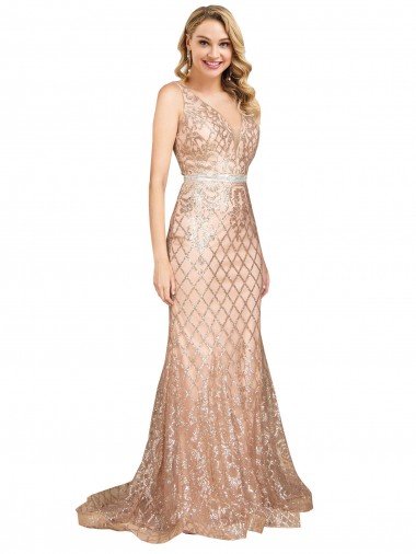 Sleek Long Mermaid Formal Sparkling Sequin Bridesmaid Dress / Prom Dress Bristol