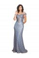 Off the Shoulder Sweetheart Neckline Formal Sequin Bridesmaid Dress / Prom Dress with Thigh High Slit Bristol