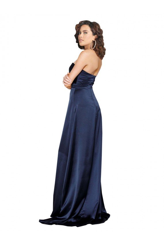 Knotted Sweetheart Formal Silky Satin Bridesmaid Dress / Prom Dress with High Side Split Bristol