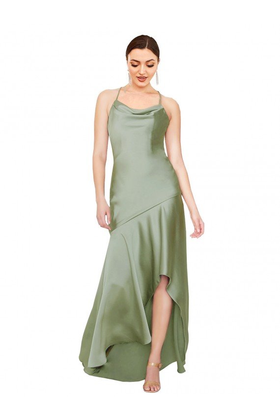 Formal Silky Satin Bridesmaid Dress / Prom Dress with Bias Cut Skirt Bristol