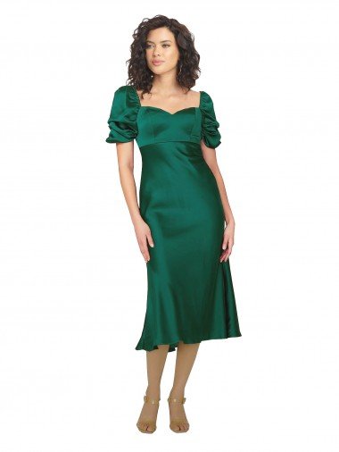 Ruched Sleeve Formal Silky Satin Bridesmaid Dress / Prom Dress Bristol