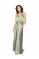 Formal Silky Satin Bridesmaid Dress with Tied Waist Bristol
