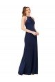 High Neck Satin Bridesmaid Dress / Prom Dress with Strappy Back Bristol