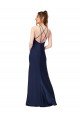 High Neck Satin Bridesmaid Dress / Prom Dress with Strappy Back Bristol